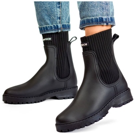 Dámské galoše s elastickým svrškem a ponožkou, černá S23B černý 1