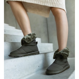 Zelené zateplené sněhule s límečkem od Edidda zelený 1