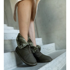 Zelené zateplené sněhule s límečkem od Edidda zelený 2