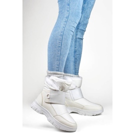 Dámské sněhule na suchý zip, bílé 3535W bílý 2