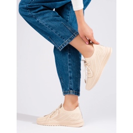 Lehká textilní dámská sportovní obuv Shelovet béžová béžový 2