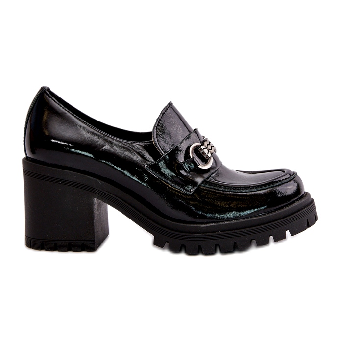 Dámské lakované boty Zazoo 20175 na vysokém podpatku, přírodní kůže, černá 4