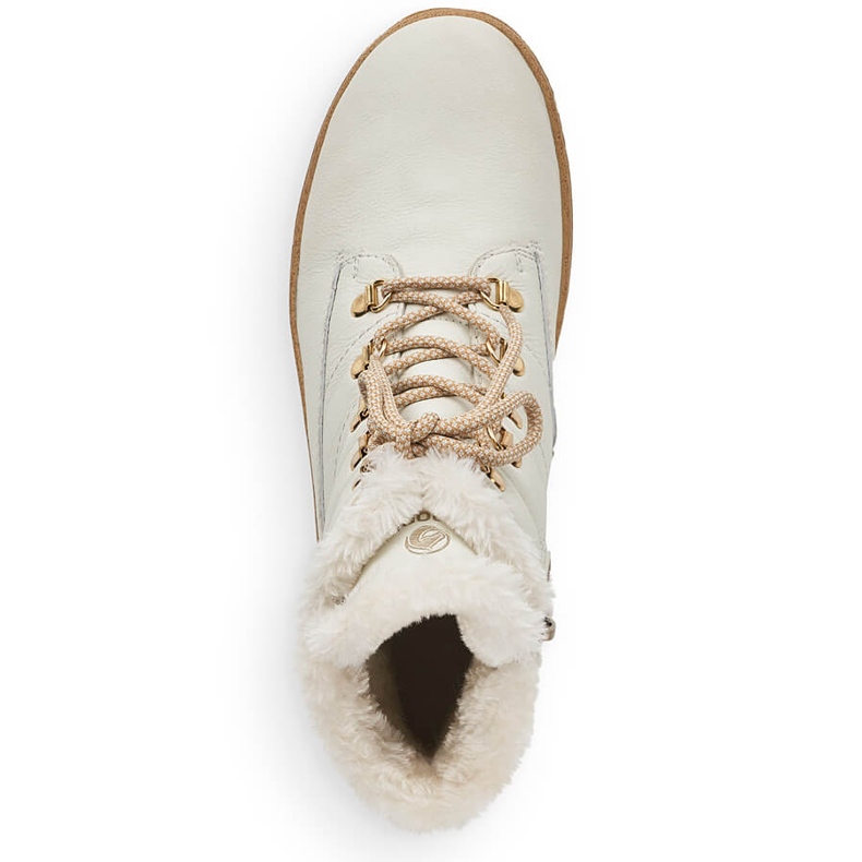 Kožené nepromokavé dámské kotníkové boty zateplené vlnou, bílé Remonte R8480-80 bílý 1 Kožené nepromokavé dámské kotníkové boty zateplené vlnou, bílé Remonte R8480-80 bílý 1