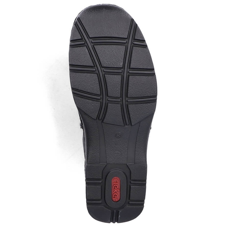 Pánské kožené zateplené kotníkové boty na zip, černé Rieker 05398-00 černý 1