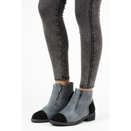 Vices Semišové kotníkové boty na podzim šedá 1