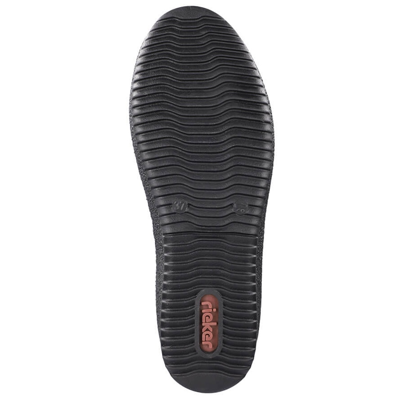 Kožené nepromokavé sněhule zateplené ovčí vlnou Rieker černá 2