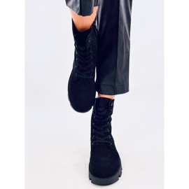 Černé semišové pracovní boty Pansy černá 1