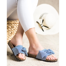 Pruhované sandály Vinceza bílý modrý 2