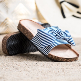 Pruhované sandály Vinceza bílý modrý 1