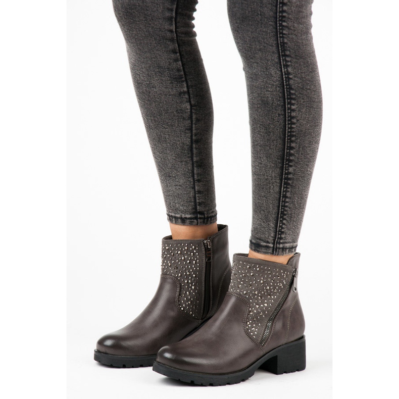 Vices Ležérní kotníkové boty na zip šedá 1