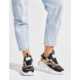 Černozlaté tenisky se silnou podrážkou černý 1