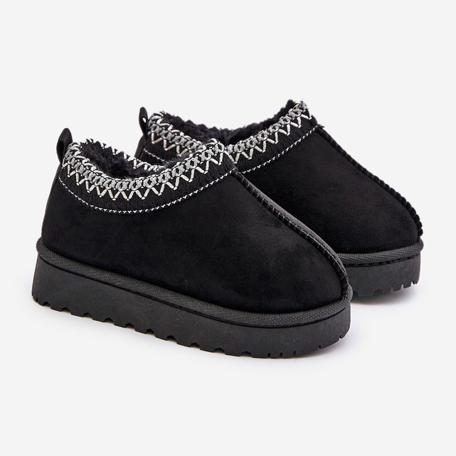 Dětské sněhule na platformě, teplé s kožíškem, černá Vilabria 1