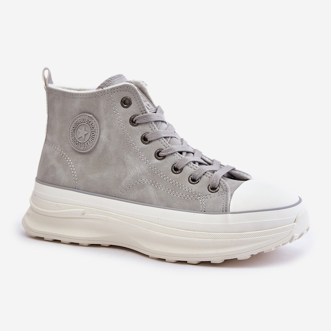 Dámské zateplené tenisky na platformě Big Star OO274073 šedé šedá 2