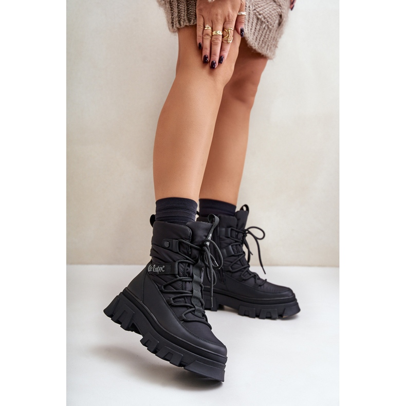 Lee Cooper dámské sněhule na zip LCJ-24-47-3144 černé černý 2