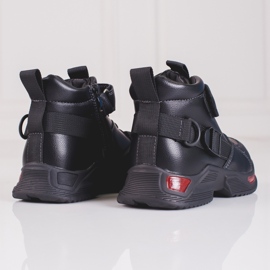 Černé chlapecké kozačky černý 2