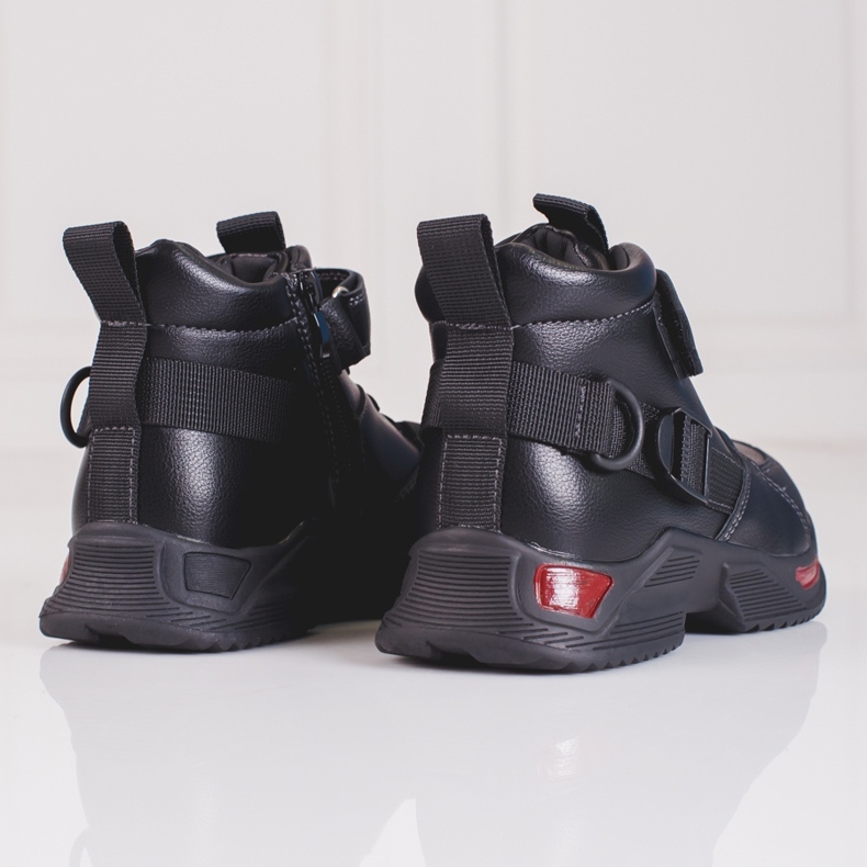 Černé chlapecké kozačky černá 2