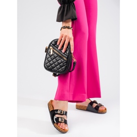 Černé dámské klouzačky s přezkami Shelovet černá 1