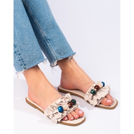 Dámské béžové ploché sandály Shelovet béžový 1