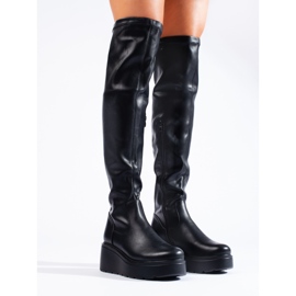 Černí mušketýři z ekokůže na platformě Shelovet černá 2