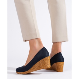 Námořnické modré lodičky na klínku modrý 2 Námořnické modré lodičky na klínku modrý 2