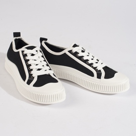 Černé dámské tenisky na platformě černý 1