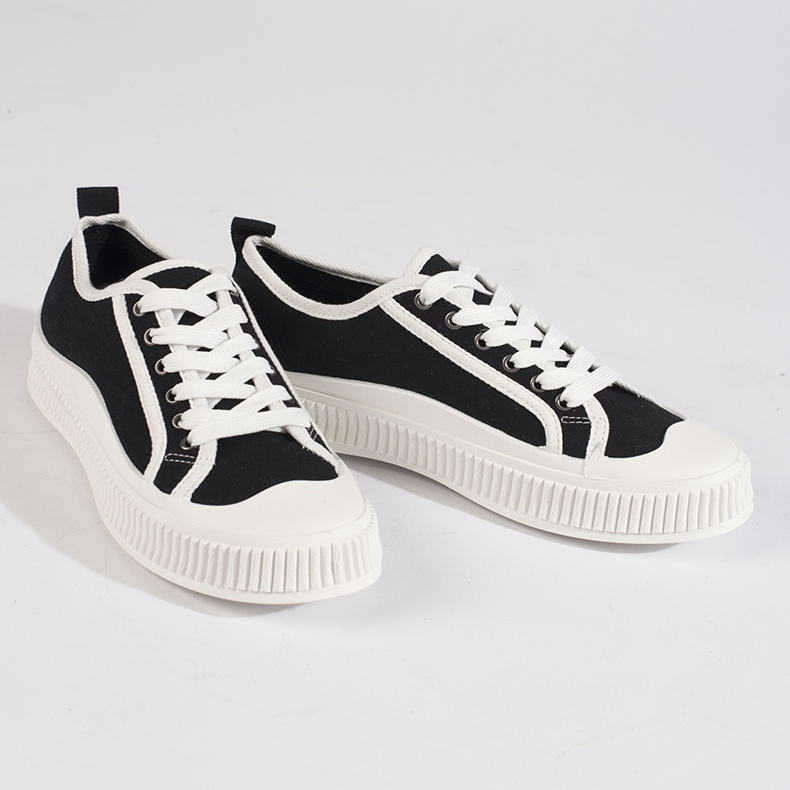 Černé dámské tenisky na platformě černý 1