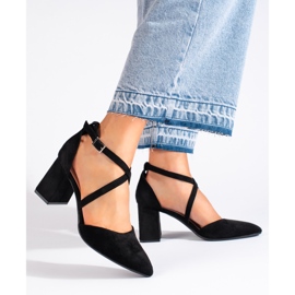 Semišové černé dámské lodičky Sergio Leone černý 1