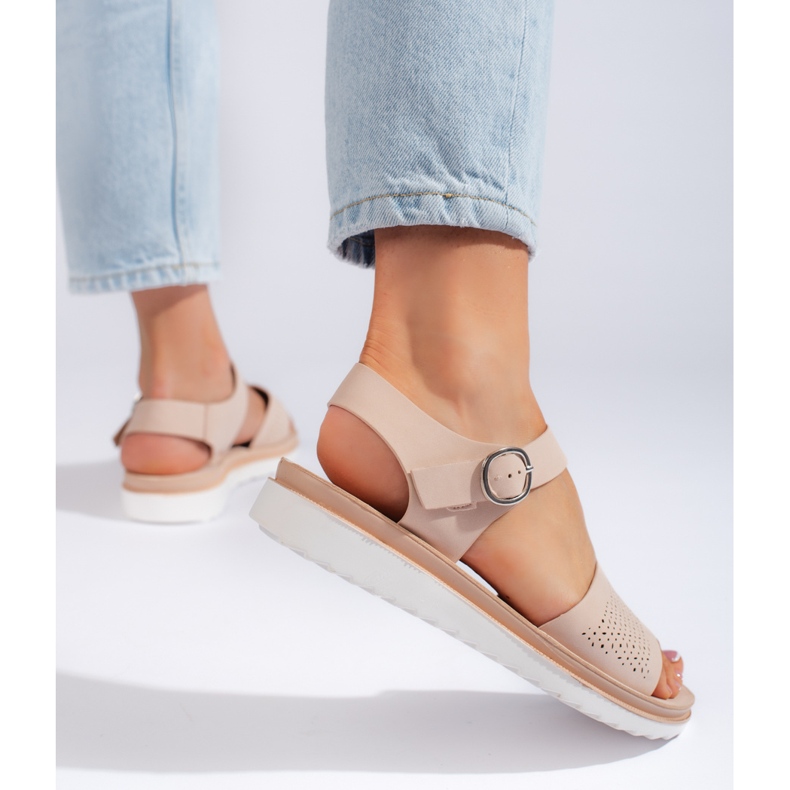 Světle růžové sandály na platformě od Sergio Leone růžový 1