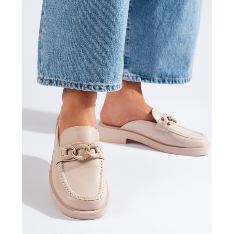 Béžové žabky na celé platformě béžový 1