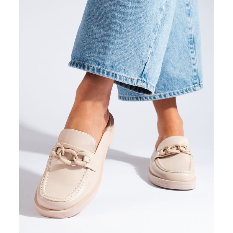 Béžové žabky na celé platformě béžový 2