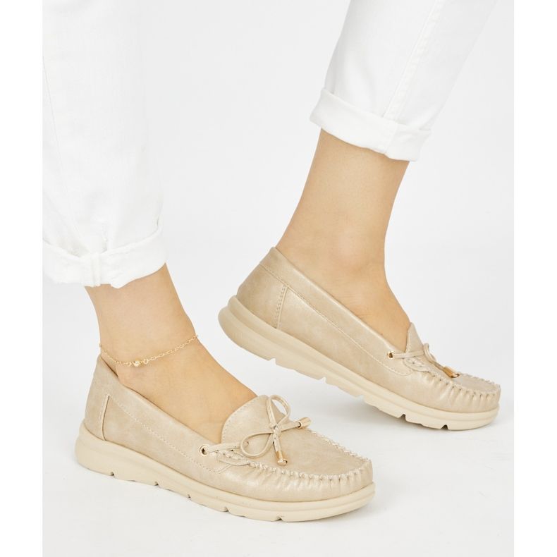 Seastar Zlaté pohodlné mokasíny z ekologické kůže zlatý 1