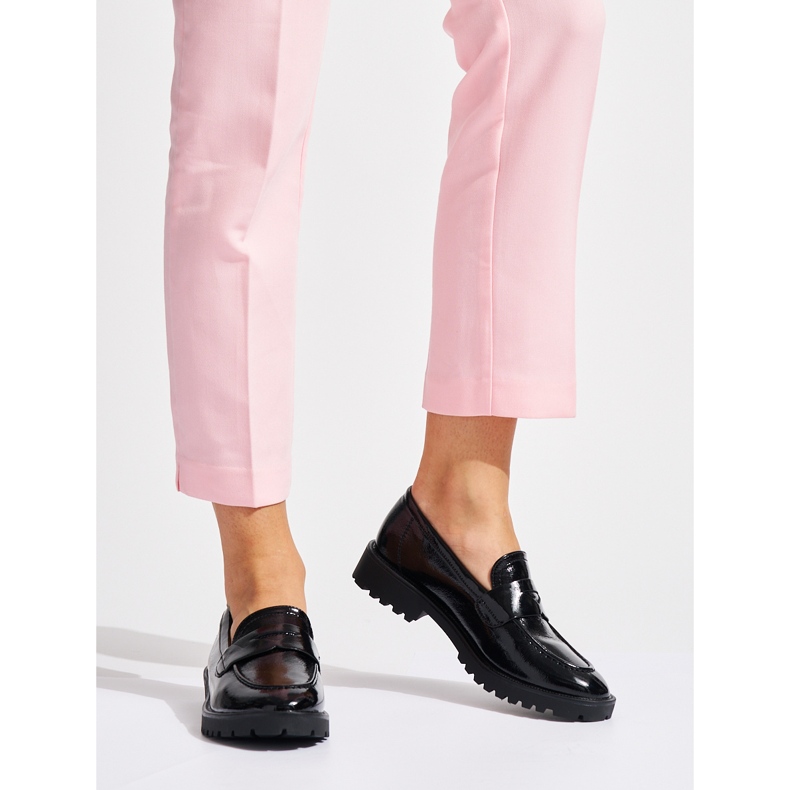 Patentované černé mokasíny černý 2