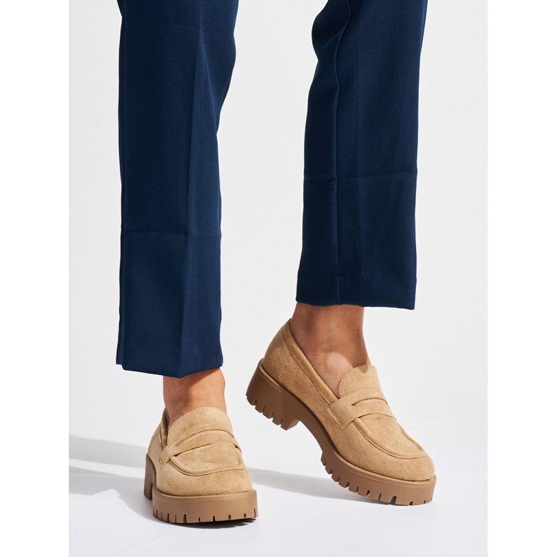 Goodin Dámské béžové semišové mokasíny béžový 1