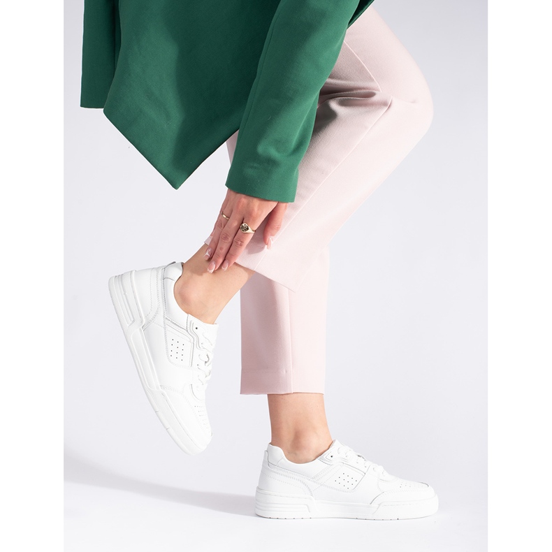 Bílé tenisky na platformě bílý 1