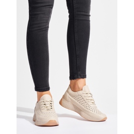 Sergio Leone Dámské béžové kožené sportovní boty béžový 1