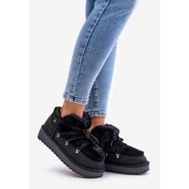 Nízká platforma sněhule s kožešinou D.Franklin DFSH370011 Černá 1