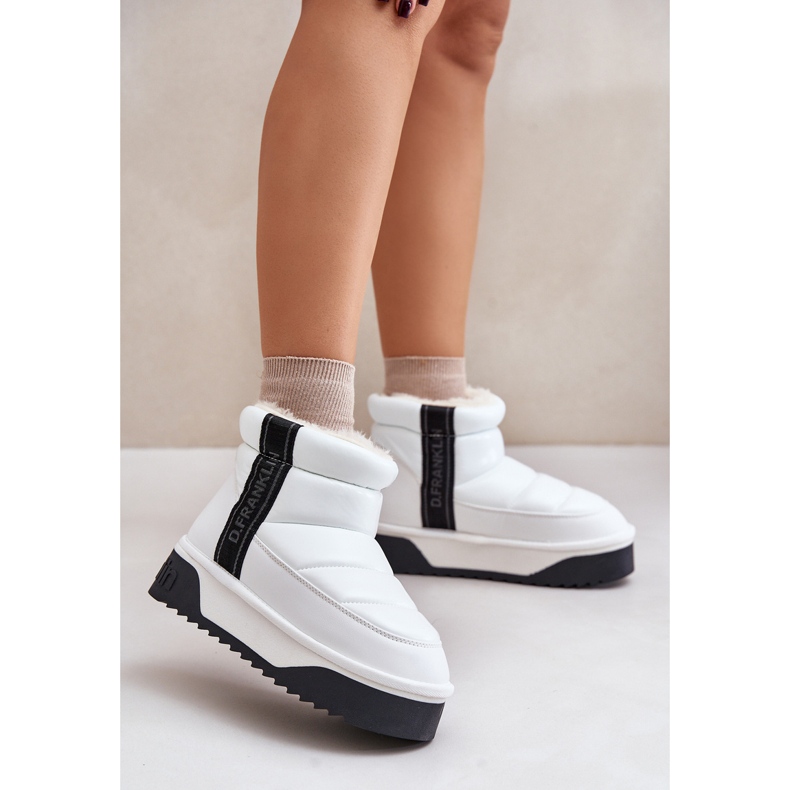 Nízké sněhule se silnou podrážkou D.Franklin DFSH371011 White bílý 2 Nízké sněhule se silnou podrážkou D.Franklin DFSH371011 White bílý 2