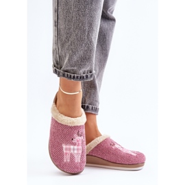 Dámské pantofle se soby a kožešinou Inblu CT000034 Pink růžový 3
