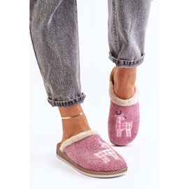 Dámské pantofle se soby a kožešinou Inblu CT000034 Pink růžový 4