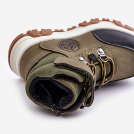 News Zateplená dětská zimní turistická obuv na zip, tmavě zelená Temisha 2