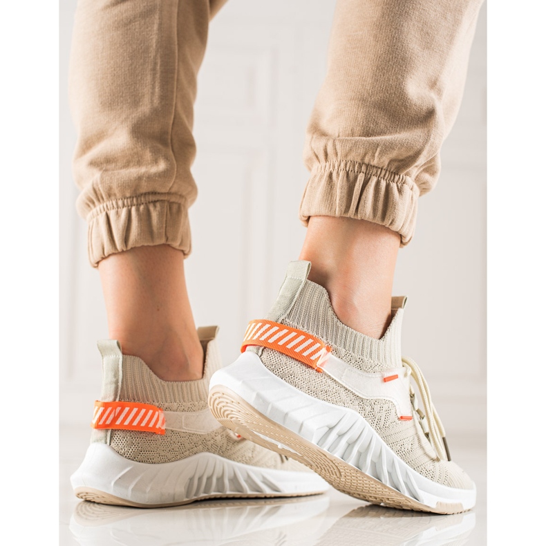 Weide Módní textilní tenisky béžový 2