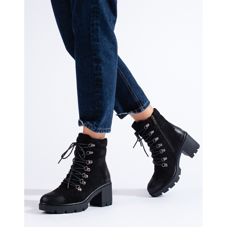 Zateplené dámské tašky z ekologického semiše černá 1