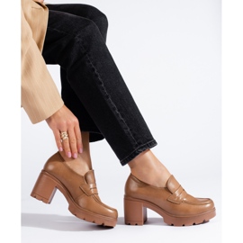 W. Potocki Hnědé boty na nízkém podpatku značky Potocki hnědý 1