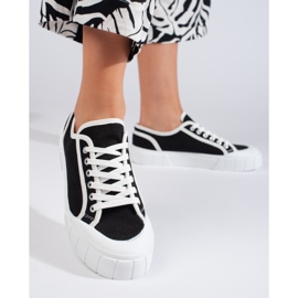 Pohodlné dámské černé tenisky černý 1