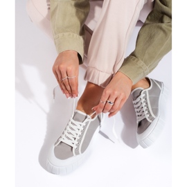 Pohodlné dámské tenisky šedé barvy šedá 1