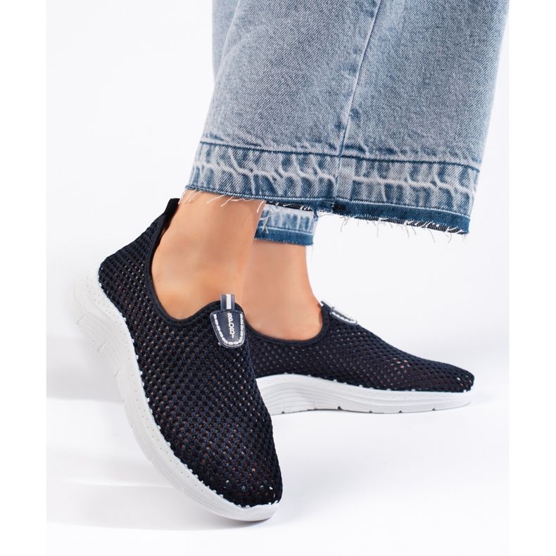 Prolamované slip-on tmavě modré sportovní boty modrý 1