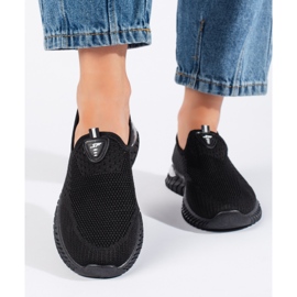 Černé textilní dámské tenisky černý 1