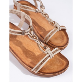 Dámské béžové sandály nazouváky béžový 1 Dámské béžové sandály nazouváky béžový 1