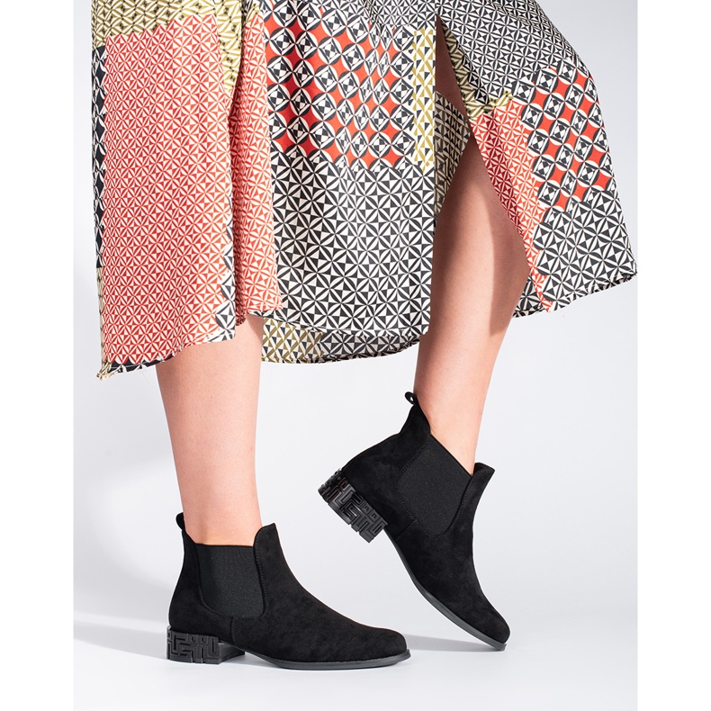 Černé Chelsea boty s ozdobným podpatkem od Sergio Leone černá 1