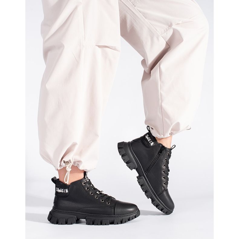 Černé dámské šněrovací kotníkové boty Sergio Leone černá 1